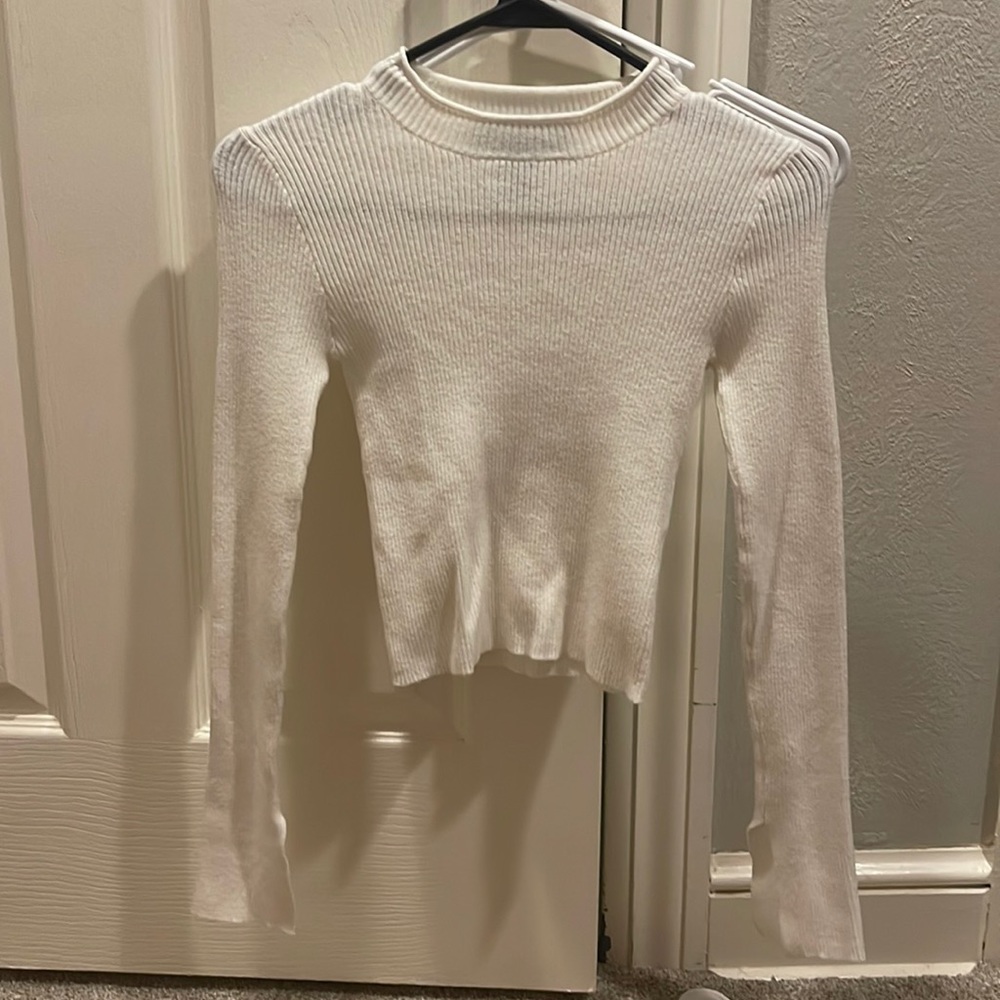 Cropped sweater material long sleeve